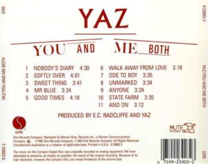 Yaz - You and Me both Cover back
